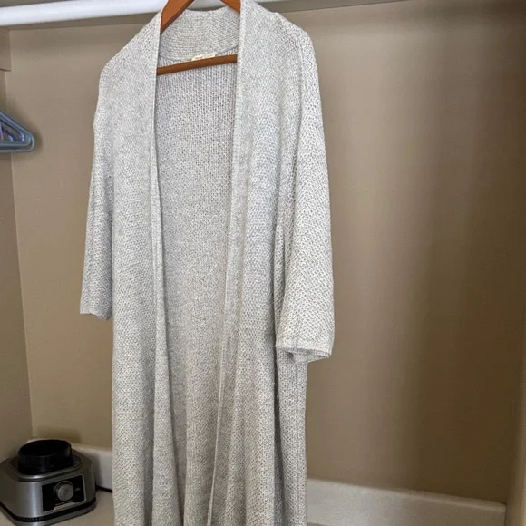 Eileen Fisher Light Gray Open Front Cardigan - Picture 2 of 5